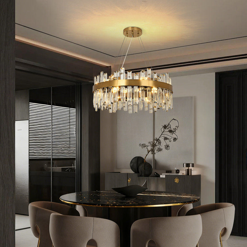 Bartolome Crystal Chandelier, 25cm H x 60cm W x 60cm D, 12 Lights, Gold