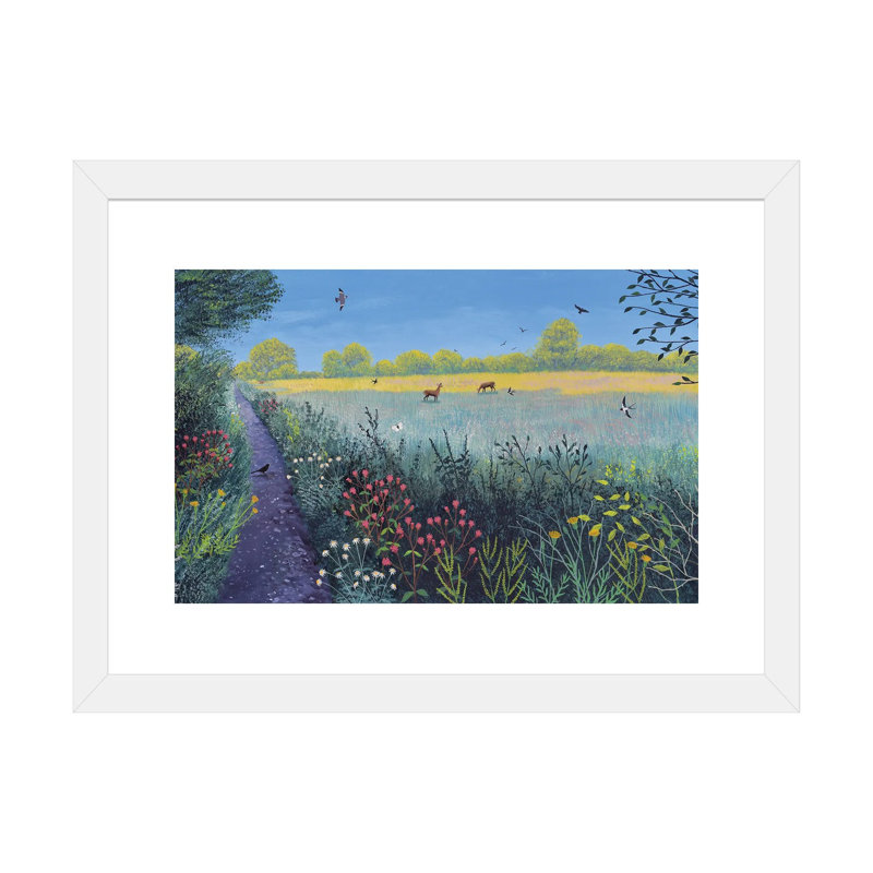 "Down Summer Lane" par Jo Grundy, reproduction d’art, Blanc, H 16 po x l 24 po x P 1 po, Papier encadré blanc
