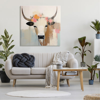 Soft Cattle Abstraction by Irena Orlov - Wrapped Canvas Painting -  August Grove®, 43DD542745824B45ABB3A725AF0288FA