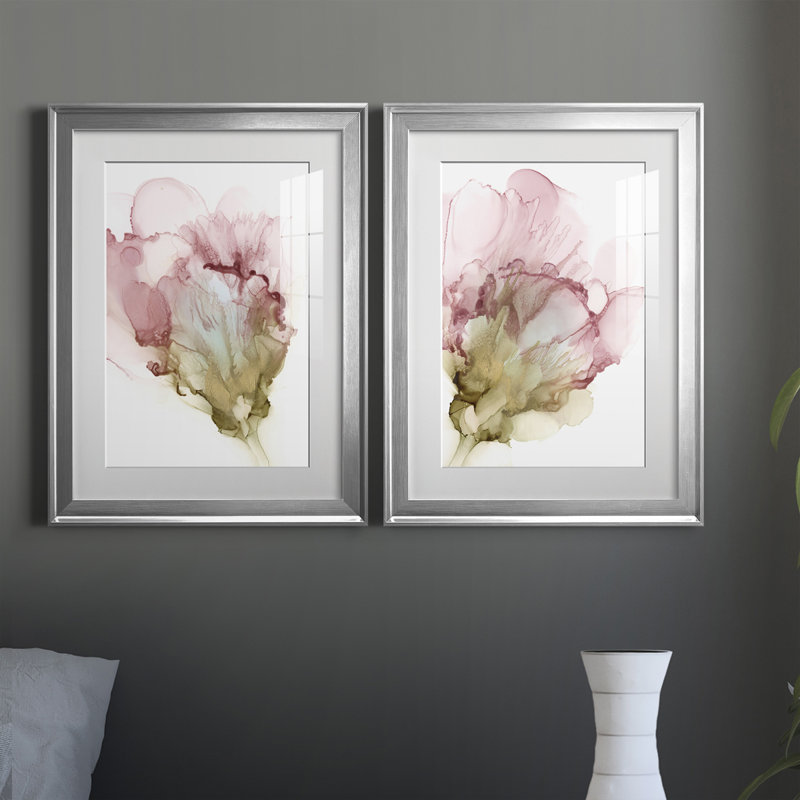 Floraison rose I, reproduction encadrée de qualité supérieure - prête à être accrochée, H 30,5 po x l 45 po x P 1 po