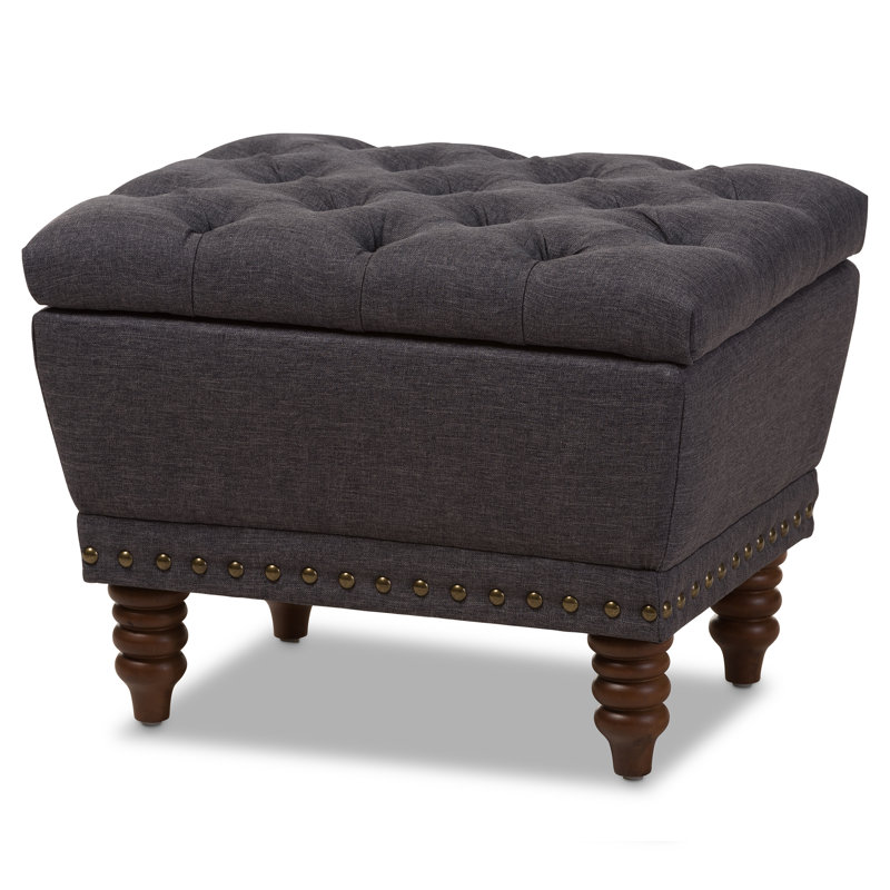 Repose-pieds avec rangement Galvester Studio Alzenia, Gris foncé
