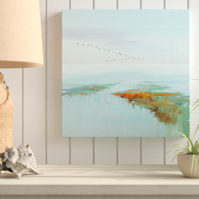 « flying oiseaux », reproduction de peinture à l’acrylique sur toile tendue