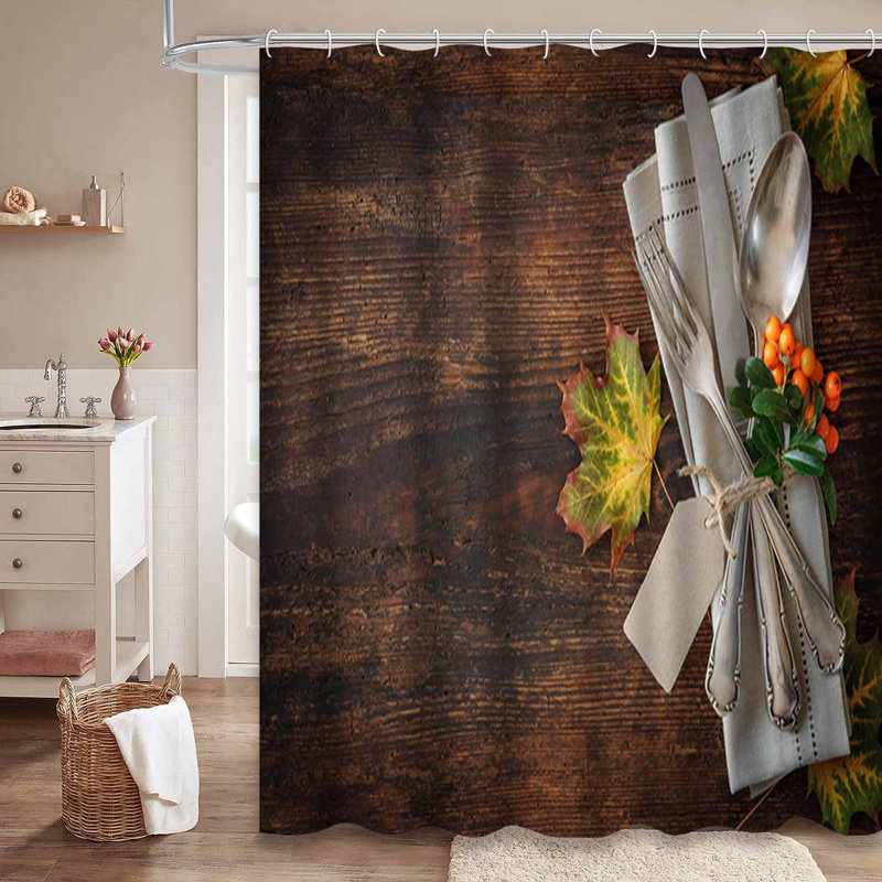 Rideau de douche imperméable à motif floral avec 12 crochets, 72" L x 84" W