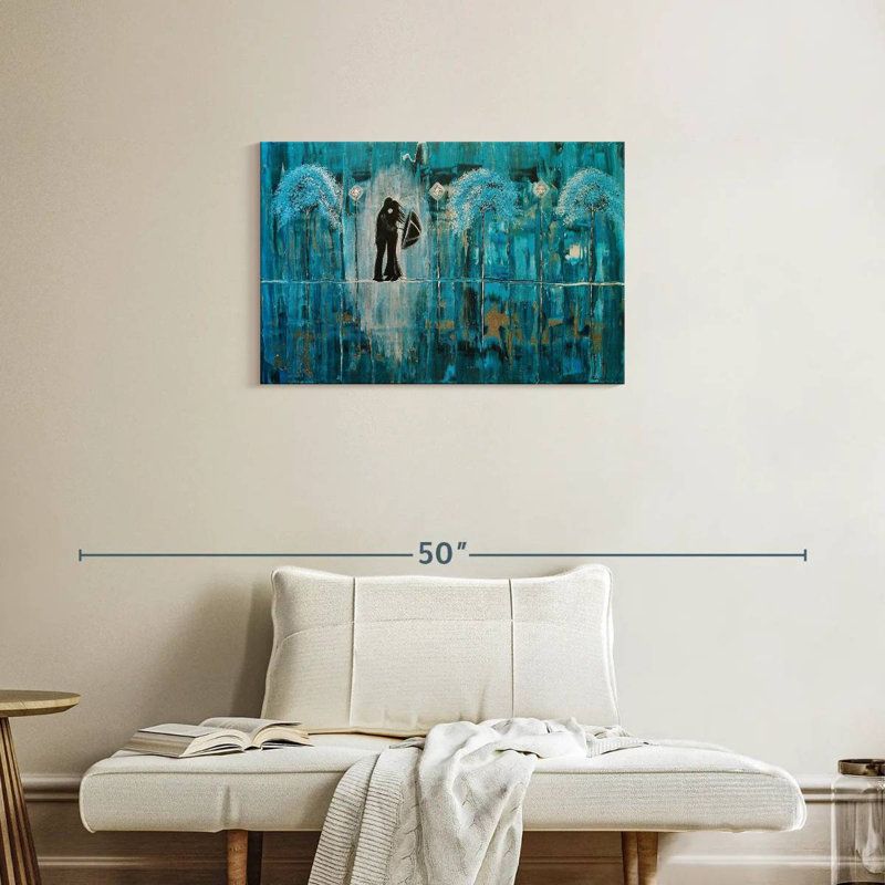 Hardie turquoise, pluie et romance, H 20 po x l 30 po
