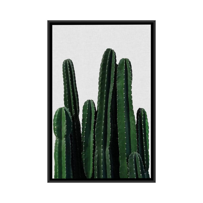 " Cactus I " by Orara Studio, 26" H x 18" W x 1.5" D, Black Framed Canvas, No Matte