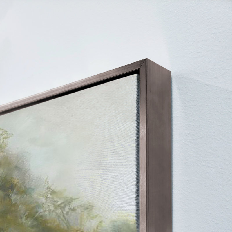 «Lakeside Reflection II» par Jacob Lincoln - peinture sur toile à cadre flottant