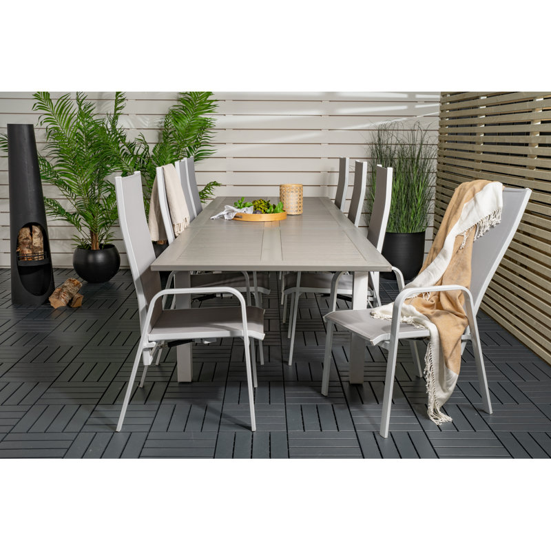 Jayesh 8 - Person Patio Dining Set with Extendable Rectangular Table