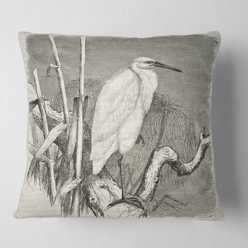 Coussin Little Egret, 18" x 18"
