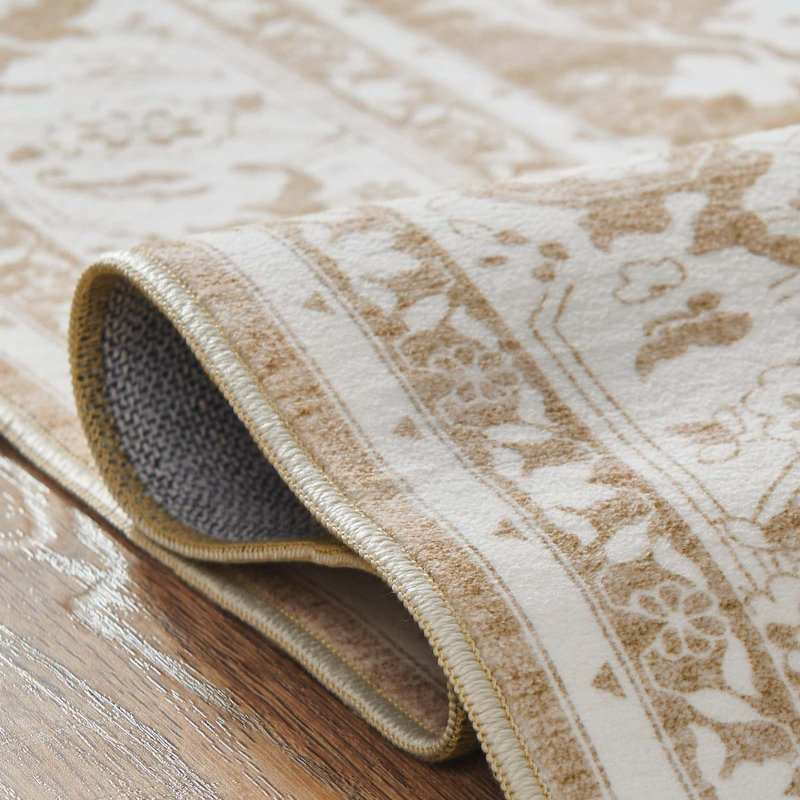 Purl Chenille Mashine Washable Vintage Indoor Arae Rug with Non-Slip Backing for Bedroom Living Room Kitchen Entryway