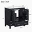 Meuble-lavabo noir 30 po avec lavabo simple et armoire encastrée Combo