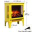 Poêle électrique autoportant de 18 pouces, flamme 3D, jaune citron, 1400 W / 700 W de chaleur, 5000 S par heure, sécuritaire pour les animaux de compagnie, conception panoramique à 3 côtés, pied amovible, boutons mécaniques simples,