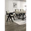 2 chaises contemporaines avec accoudoirs de salle à manger, noir avec siège gris, 2 chaises avec revêtement en tissu d'ameublement, 2, élégance-1123773680