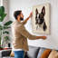 Boston Terrier Portrait Minimalist - Wrapped Canvas-1561529950-1561529943