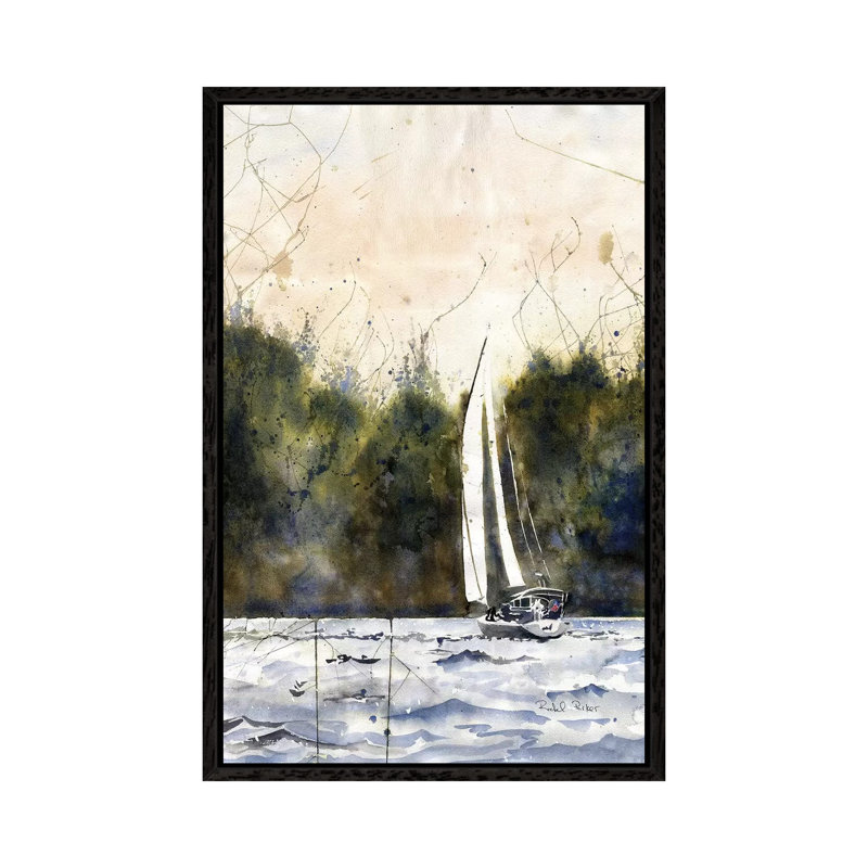 Sailing Daze Off 1 Piece Wall Art on Canvas, 101.6 cm H x 66.04 cm W, Black Framed