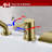 SUMERAIN Brushed Gold Bathroom Tub Filler Faucet with High Flow Waterfall Spout, Modern Style Bathtub Faucet with Hand Shower, 3 Holes-114830529