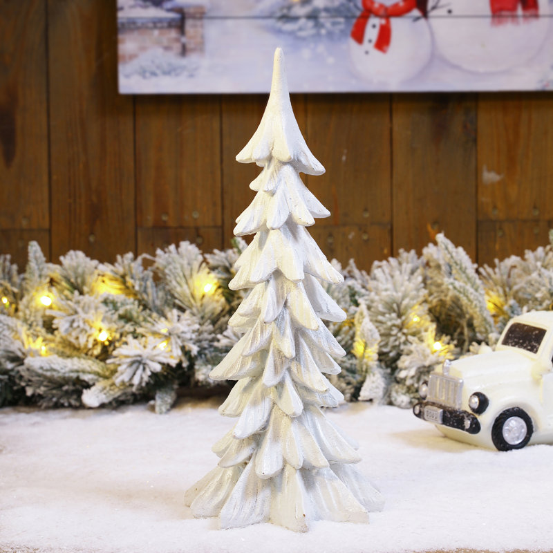 Resin Christmas Table Tree Décor, White