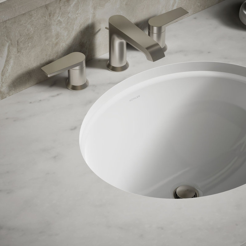 Caxton Ceramic Oval Undermount Bathroom Sink, Sandbar