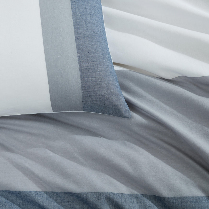 Ensemble d'édredon bleu Calvin Klein Chambray, Queen