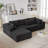 Modern Upholstered Boneless Sectional Sofa Couch Set, Modular L Shaped Sectional Living Room Sofa Set with 6 Pillows, Free Combination Sofa Couch for Living Room, Bedroom-761997188-767926628