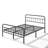 14"h Metal Platform Queen Bed Frame With Industrial Style Headboard & Footboard-297988834