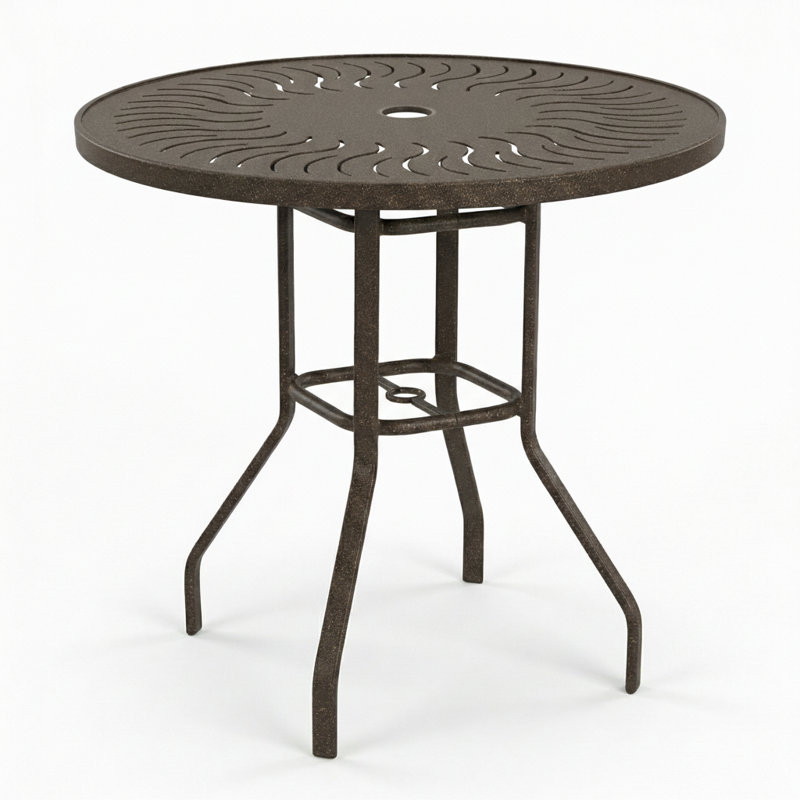 Windward Outdoor Sunburst 47" Round Balcony Table, Greco