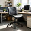 Ensemble de bureau à domicile et de chaises, bureau d'ordinateur carré blanc avec ensemble de chaises de bureau en cuir PU, ensemble de chaises de bureau pivotantes en polyuréthane à hauteur ajustable, ensemble de mobilier de bureau et de meuble-lavabo multi-ensembles