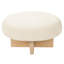 Repose-pieds rond en chenille avec base en bois d'hévéa Layla-129745391-129745389