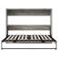 Lit double gris se transformant en armoire, solution peu encombrante avec des lattes de pin, une structure en métal, un assemblage facile et une structure stable