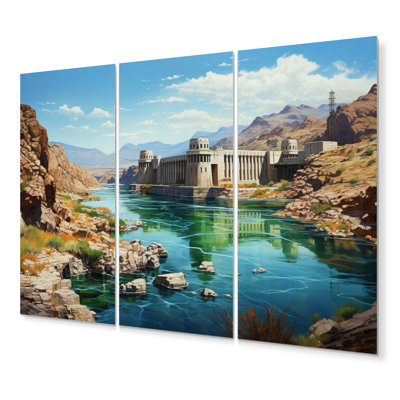 Hoover Dam Nevada Arizona II - Dams Metal Wall Art Living Room Set -  Design Art, MT70159-3P