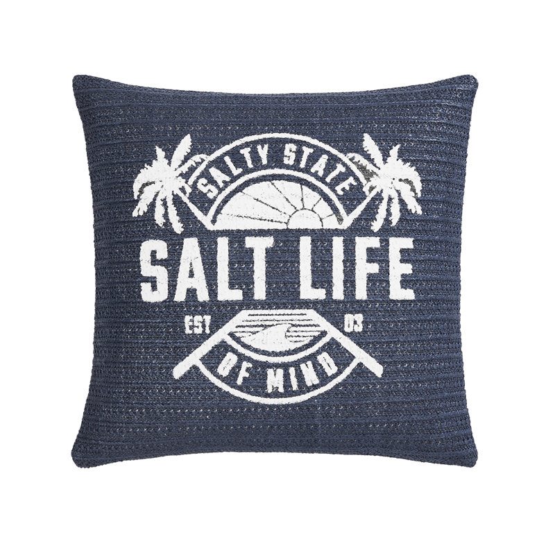 Coussin décoratif carré 18 po RAFFIA, Marine