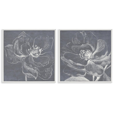 «Chalkboard Magnolia Blossom», ensemble de 2 giclées par Lanie Loreth