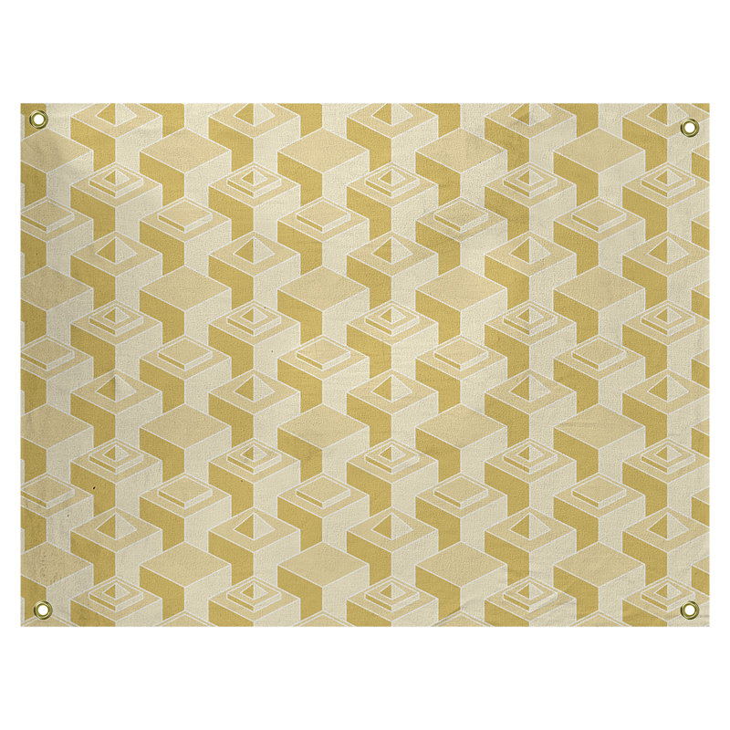 Tapisserie, H 50 po x l 59 po, Jaune