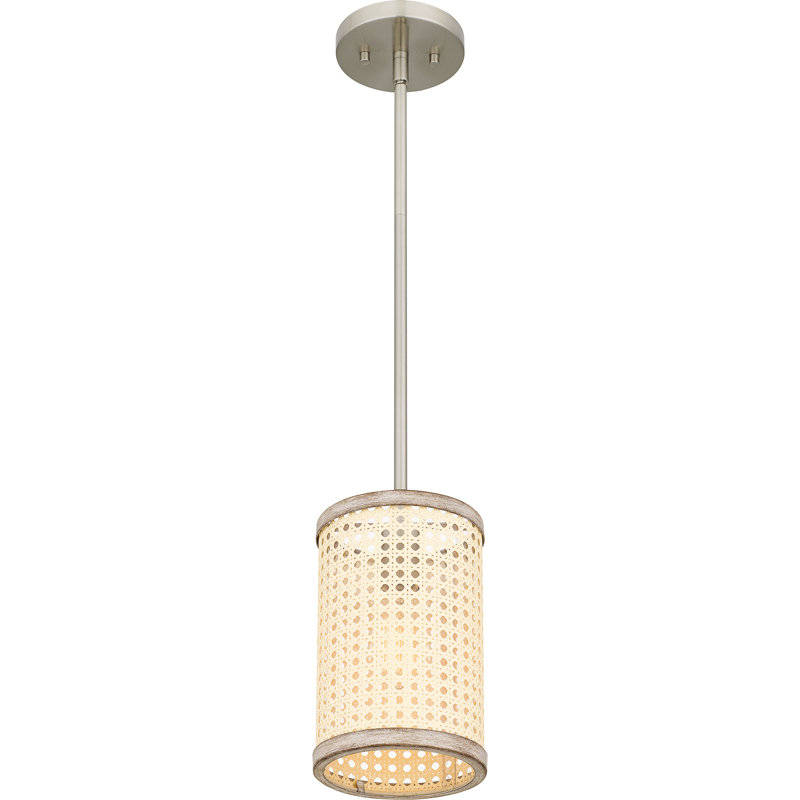 Mini-luminaire suspendu 1 lumière noir mat, Nickel brossé