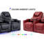 Sièges de cinéma maison, fauteuils de cinéma inclinables, chaises de cinéma avec éclairage ambiant 7 couleurs, coussin lombaire, poche latérale, table-plateau, inclinaison électrique (rouge, rangée de 4)