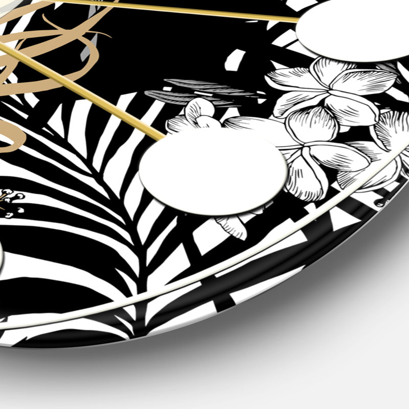 Golden Foliage II - horloge murale moderne Mid-Century, Moyenne