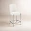 Tabouret de bar Dion en lin naturel clair et métal nickel brossé Dion-430489509