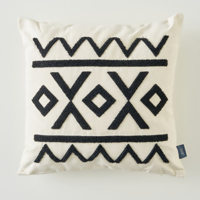 Helena Cotton Punch Embroidered Throw Pillow
