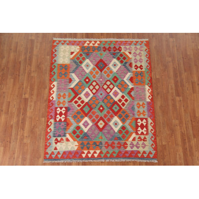 Tapis oriental coloré Kilim 5 x 6