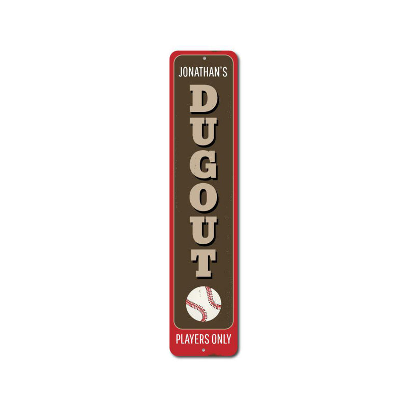 Plaque de baseball personnalisée en aluminium, H 4 po x l 18 po x P 0,04 po