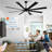 Oversized 72'' - 8 Blades Modern Smart Black Ceiling Fan with Dimmable LED Light and Remote Control-1292766877-1292767075-1292767074