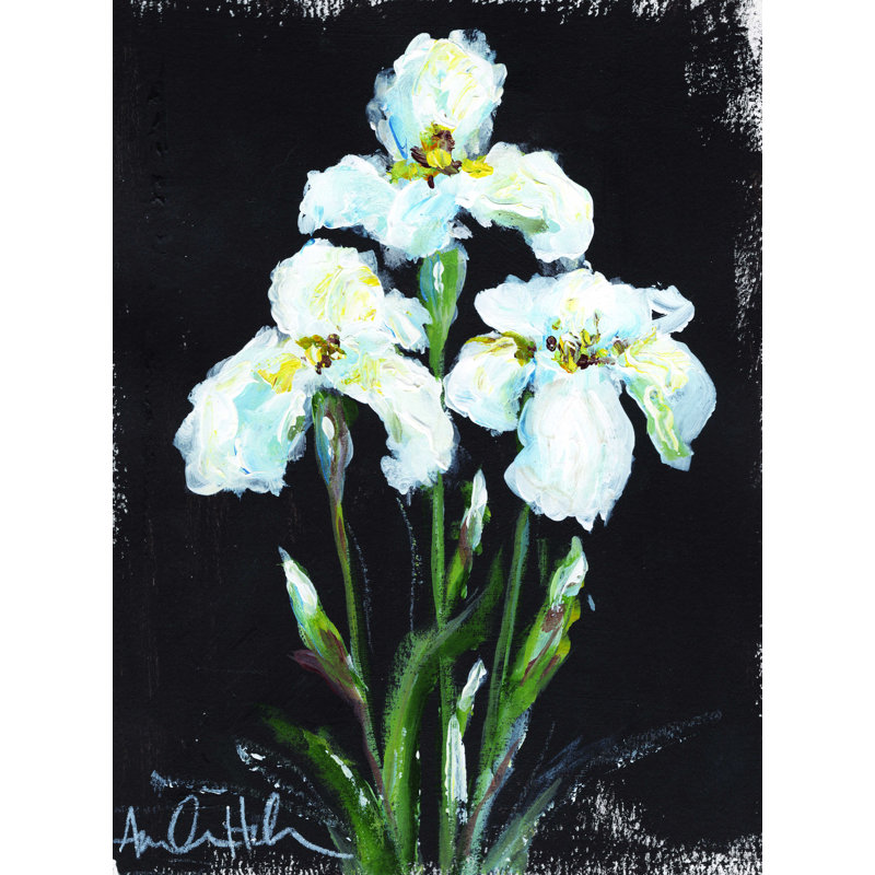 «Contraste Irises» par Amanda Hilburn, reproduction sur toile tendue, H 16 po x l 12 po