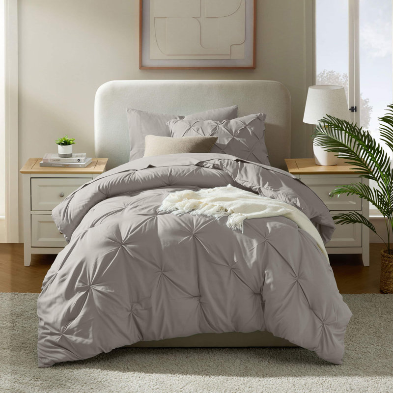 Ensemble d'édredon plissé avec draps Bed-in-a-Bag, Lin, Édredon simple + 4 pièces supplémentaires