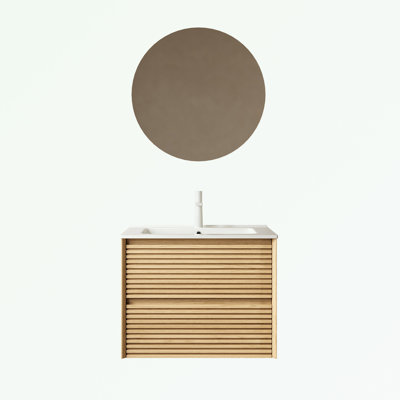 Meuble-lavabo mural avec lavabo et 2 tiroirs