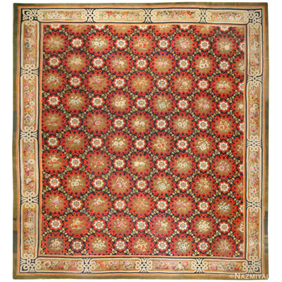 Grand grand tapis français antique Aubusson