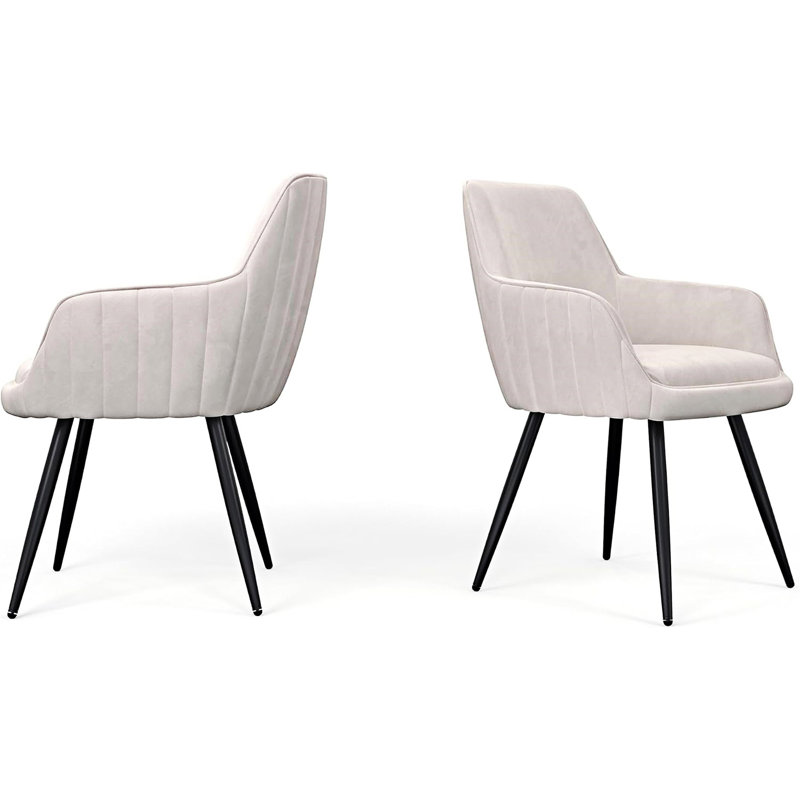 Chaise d'appoint, ensemble de 2, Polyester beige