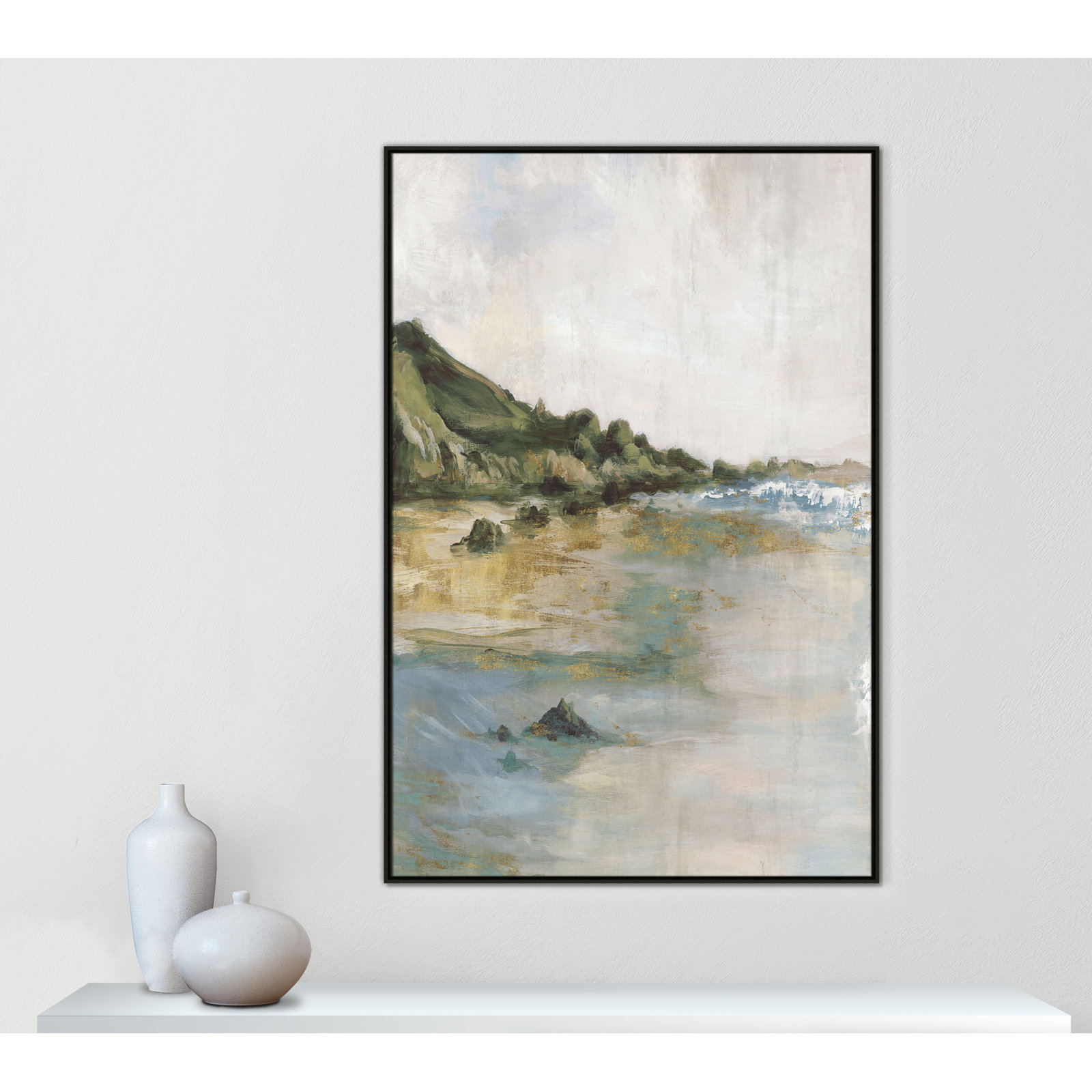Cordoba "Tide's Edge" Print, 61.5" H x 41.5" W, Espresso