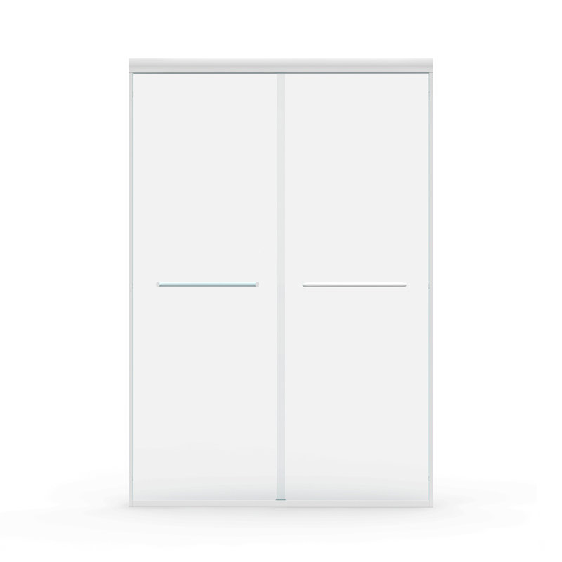 44" - 48" W X 72" H Double Sliding Shower Door, Semi-Frameless Bypass Bathroom Sliding Door With 1/4" (6Mm) Tempered Glass For Walk-In Shower