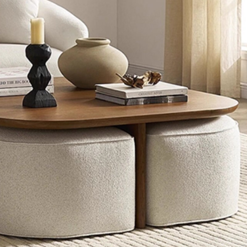 Minimalist creative design coffee table, Brown, Beige