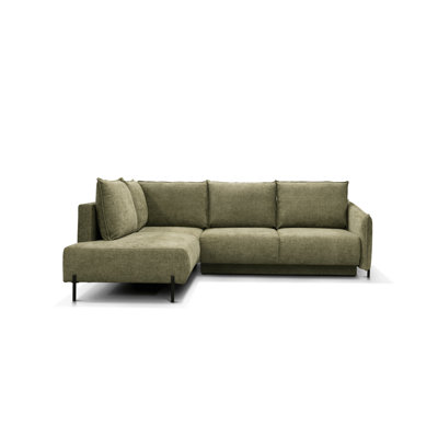 Marcella Green Left Side Sectional With Bed