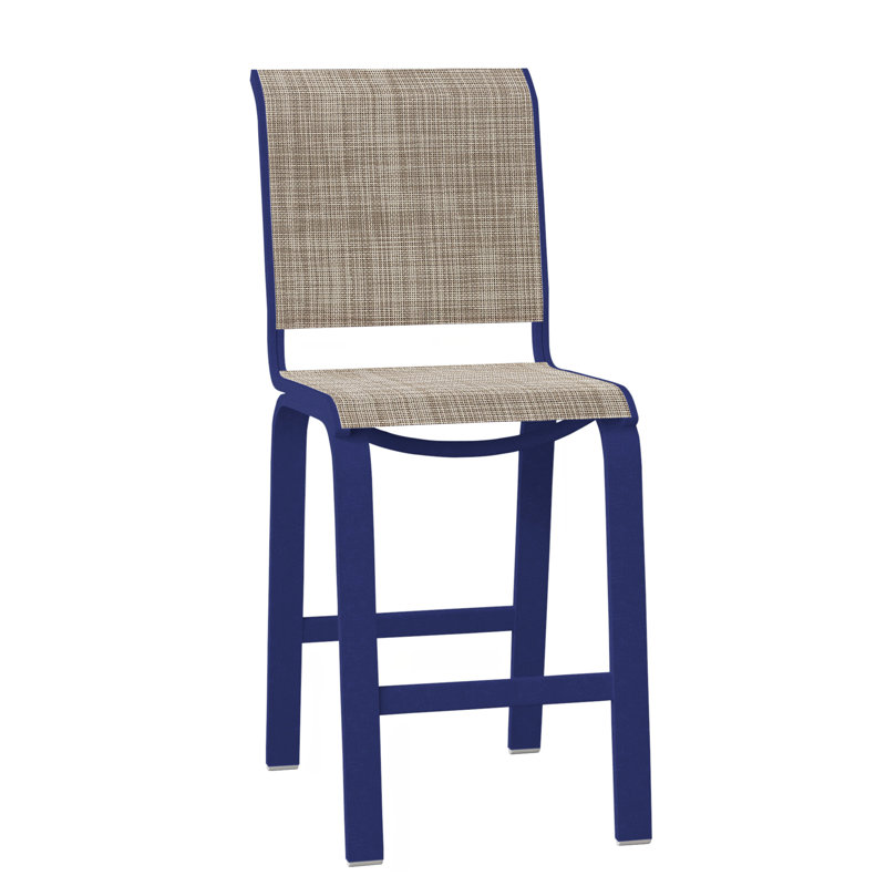 Tabouret de bar 26 po Holna, Bristol taupe Sunbrella®, Bois de plage texturé